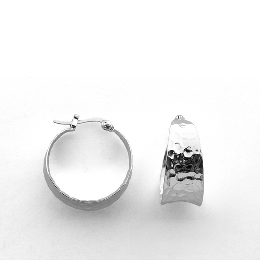 Yours Truly Statement Hoop Earrings - Sterling Silver