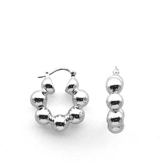 Cherish Me Hoop Earrings - Sterling Silver