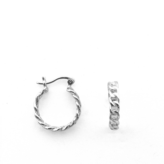 Dainty Diva Hoop Earrings - Sterling Silver