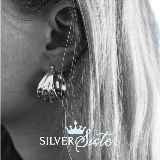 Miss Hepburn Hoops - Sterling Silver
