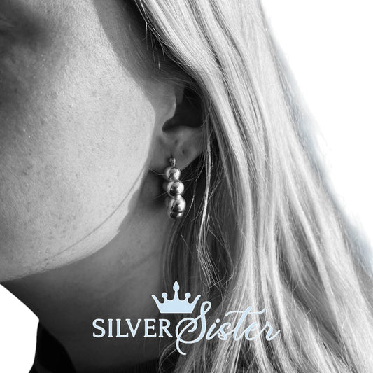 Cherish Me Hoop Earrings - Sterling Silver