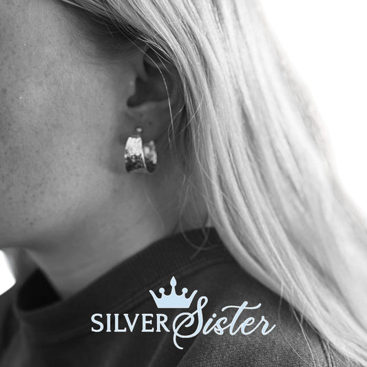 Yours Truly Statement Hoop Earrings - Sterling Silver
